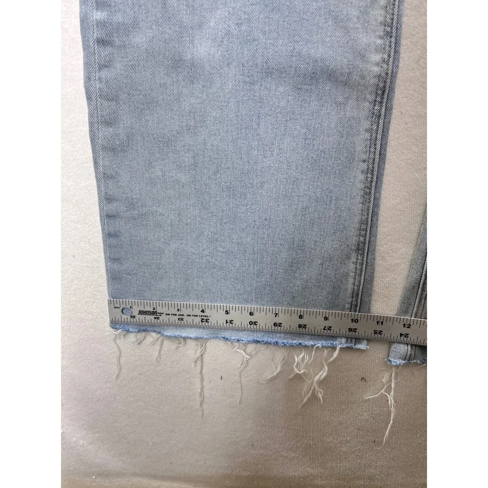 Old Navy Flare Jeans Womens 14 Light Blue Higher High-Rise Raw Hem 3347